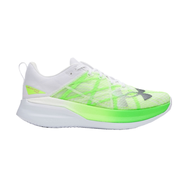 Men's Performance Running Shoes Under Armour Velociti Pro  White/Hyper Green/Metallic Gun Metal 30275600106