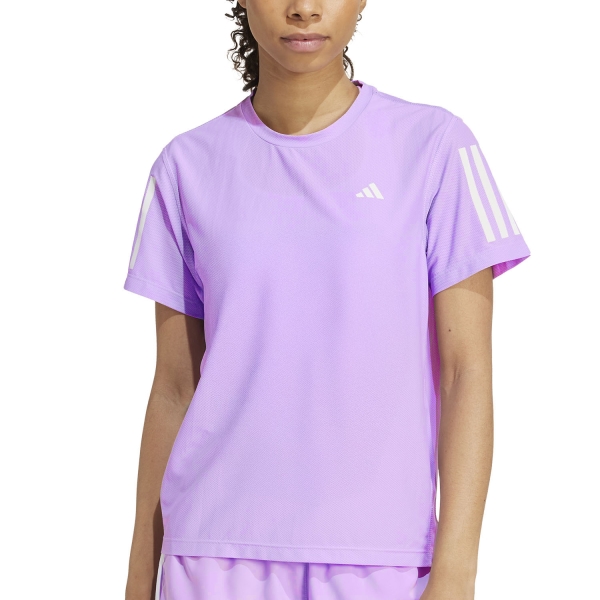 Women's Running T-Shirts adidas Own The Run Logo TShirt  Powder Plum JW9678