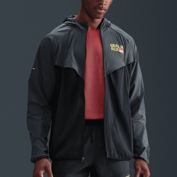 Men's Running Jacket Nike City Marathon Jacket  Black/Anthracite/Lightening IH4068010