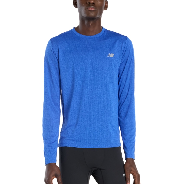 Men's Running Shirt New Balance Athletics Shirt  Blue Gemstone Heather MT41256BEA